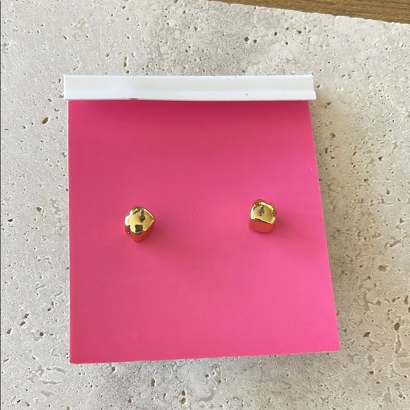 Kate Spade Gold Frog Earrings with Purple and Green Gems - Picture 2 of 2